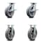 Service Caster 8 Inch Kingpinless Thermoplastic Rubber Wheel Caster Brakes 2 Rigid SCC, 2PK SCC-KP30S820-TPRRF-SLB-2-R-2 - alternate 1